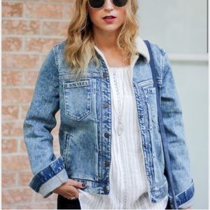 GAP Denim jacket with sherpa collar
